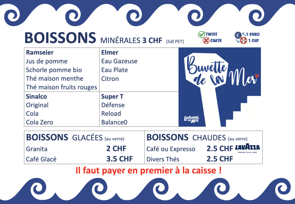 Menu buvette LSM