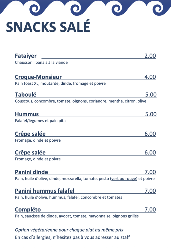 Menu boissons LSM